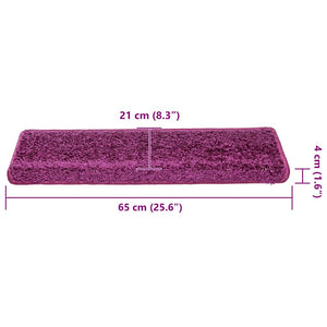 Tappetini per scale 30 pz 65x21x4 cm Viola Bordo rettangolare 3365830