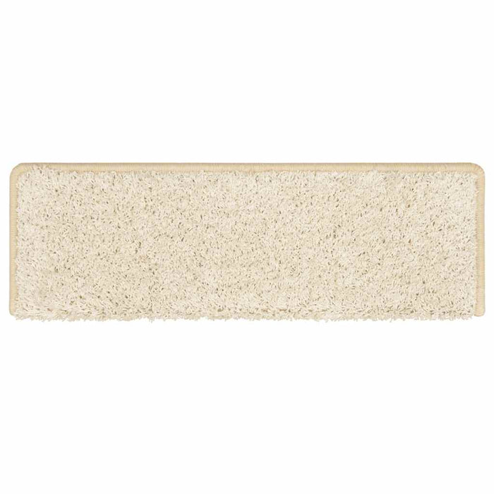 Tappetini per scale 30 pz 65x21x4 cm bianchi con bordo rettangolare 3365831