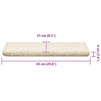 Tappetini per scale 30 pz 65x21x4 cm bianchi con bordo rettangolare 3365831