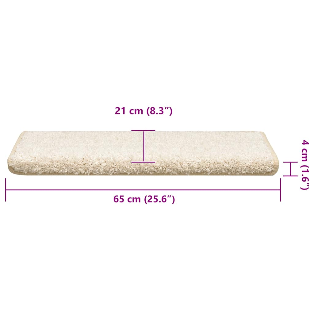 vidaXL Tappetini per scale 30 pz 65x21x4 cm bianchi con bordo rettangolare
