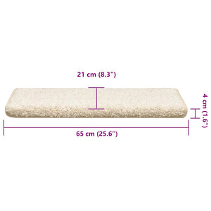 vidaXL Tappetini per scale 30 pz 65x21x4 cm bianchi con bordo rettangolare