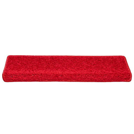 Tappetini per scale 30 pz 65x21x4 cm Rosso Bordo rettangolare 3365832
