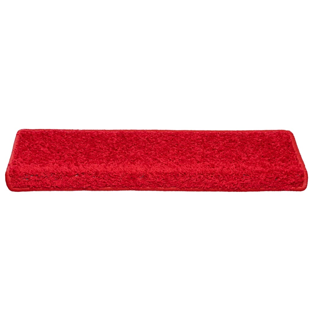 vidaXL Tappetini per scale 30 pz 65x21x4 cm Rosso Bordo rettangolare