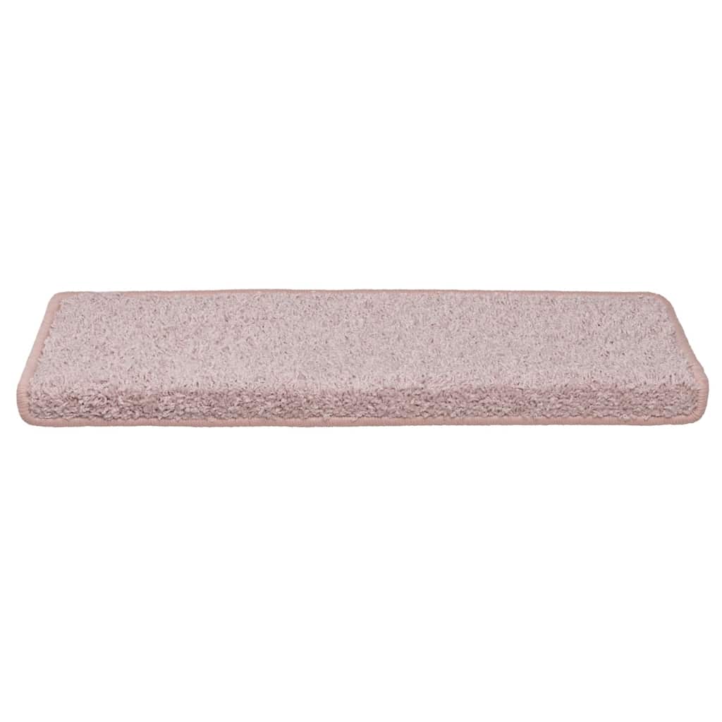 Tappetini per scale 30 pz 65x21x4 cm Bianco e Rosa Bordo rettangolare 3365833