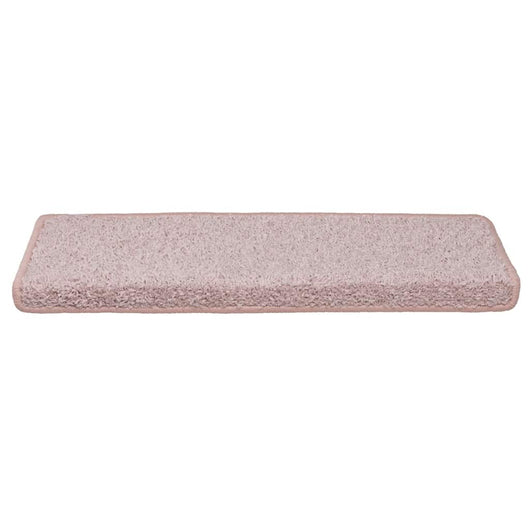 Tappetini per scale 30 pz 65x21x4 cm Bianco e Rosa Bordo rettangolare 3365833
