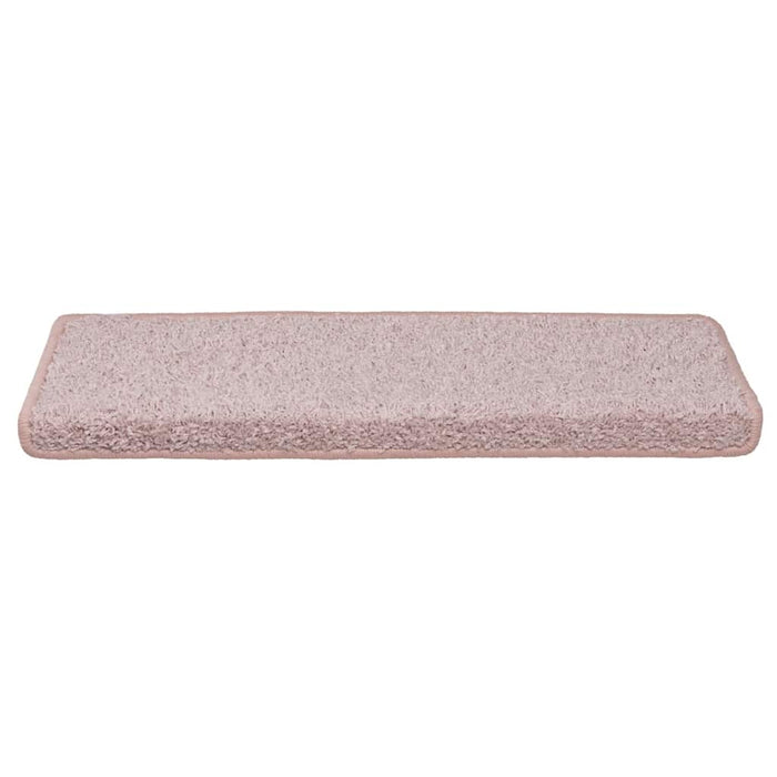 vidaXL Tappetini per scale 30 pz 65x21x4 cm Bianco e Rosa Bordo rettangolare