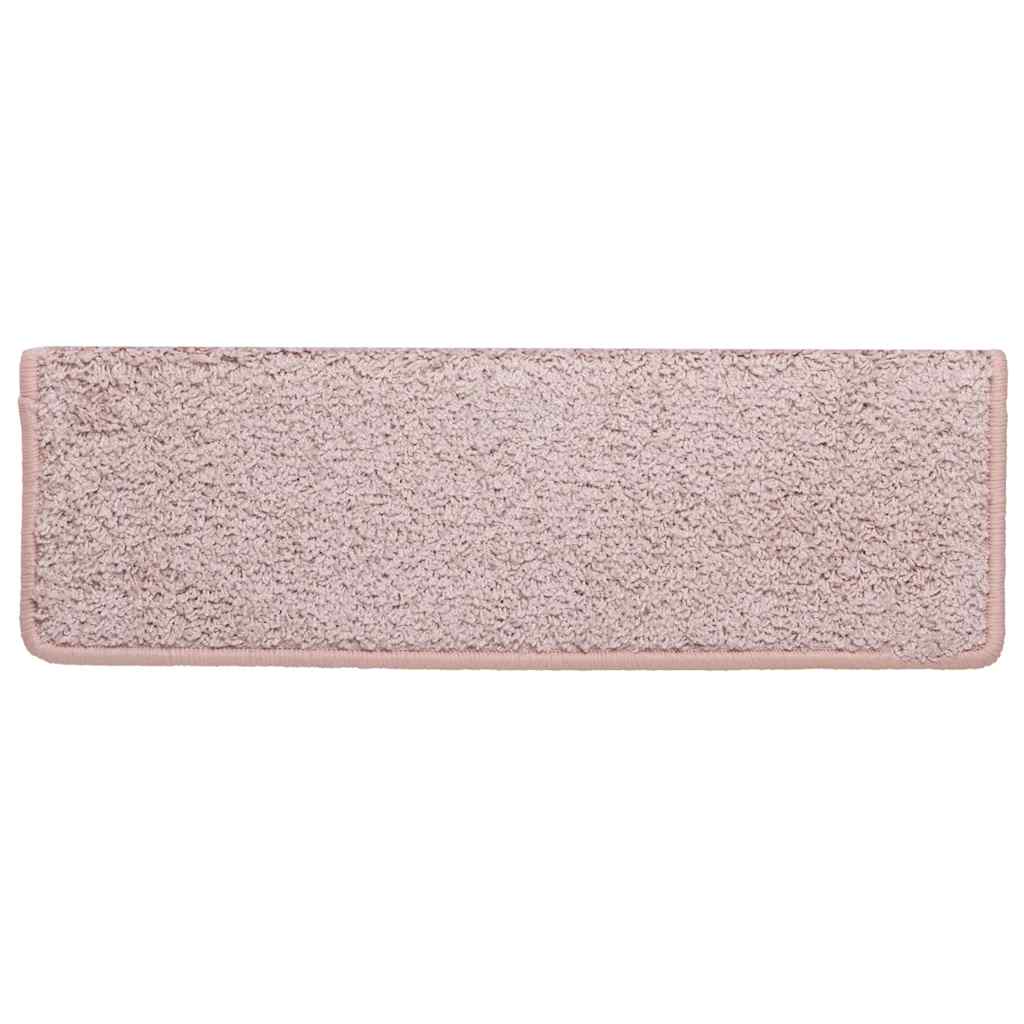 Tappetini per scale 30 pz 65x21x4 cm Bianco e Rosa Bordo rettangolare 3365833