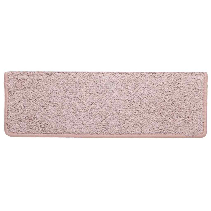 Tappetini per scale 30 pz 65x21x4 cm Bianco e Rosa Bordo rettangolare 3365833