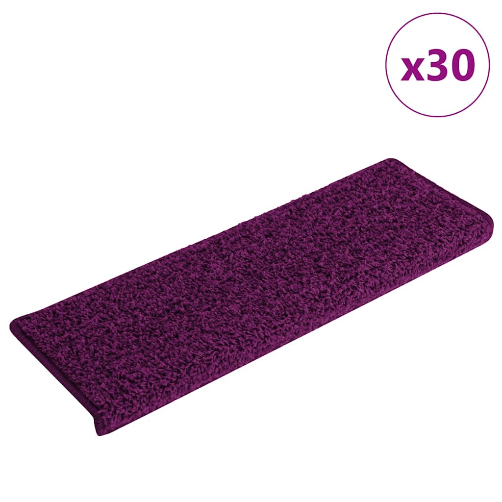 vidaXL Tappetini per scale 30 pz 65x21x4 cm Rosa Bordo rettangolare