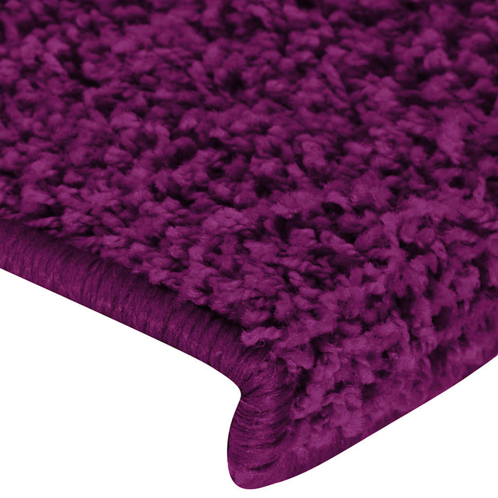 vidaXL Tappetini per scale 30 pz 65x21x4 cm Rosa Bordo rettangolare