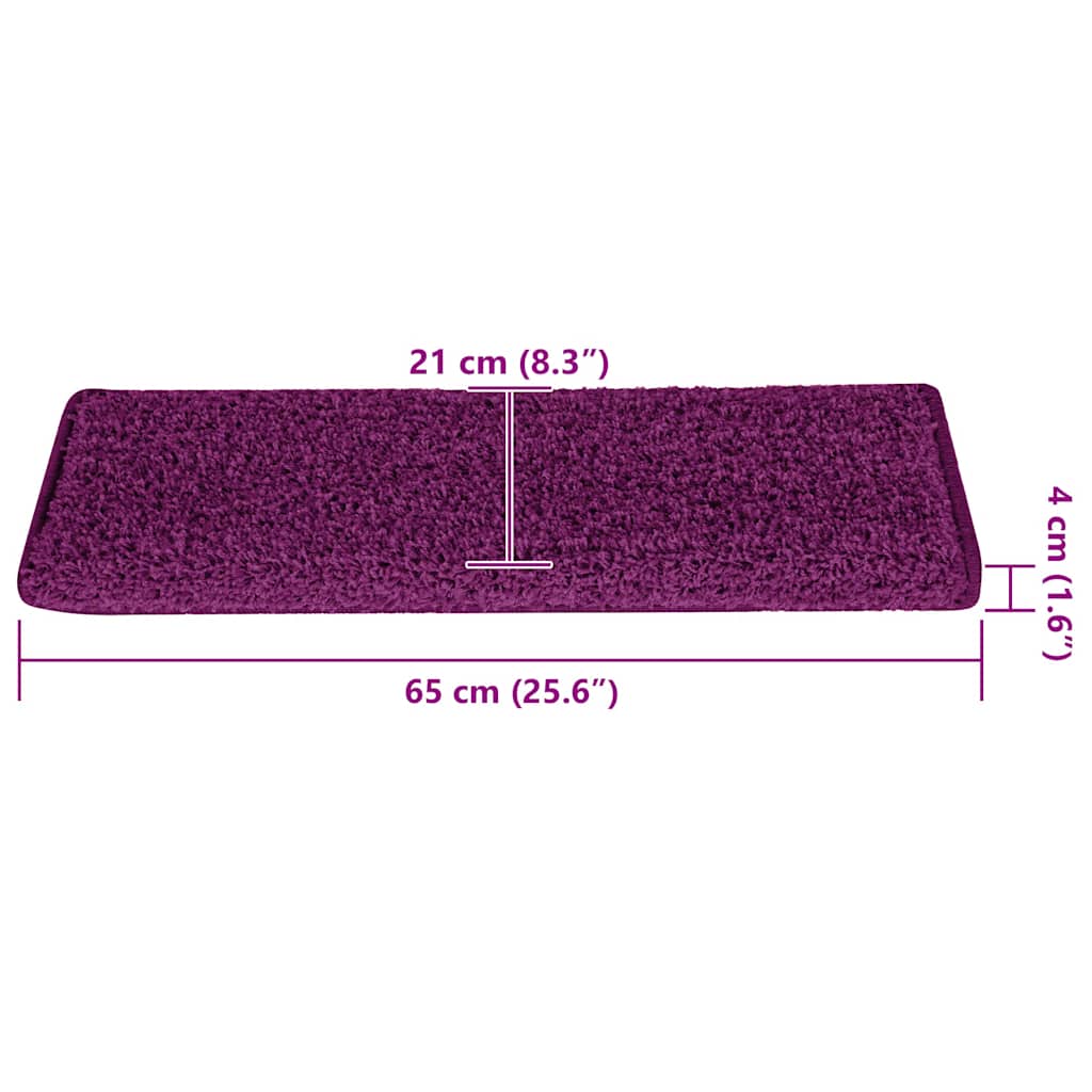 Tappetini per scale 30 pz 65x21x4 cm Rosa Bordo rettangolare 3365835
