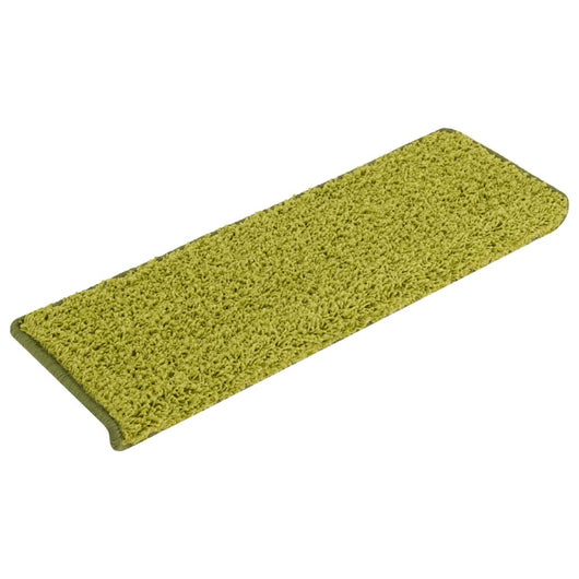 Tappetini per scale 30 pz 65x21x4 cm Verde Bordo rettangolare 3365836