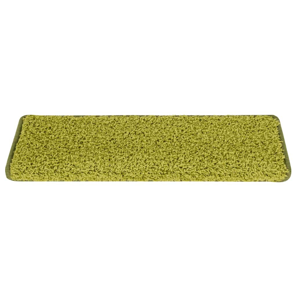 vidaXL Tappetini per scale 30 pz 65x21x4 cm Verde Bordo rettangolare