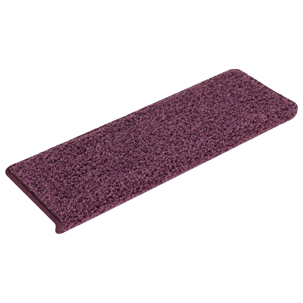 vidaXL Tappetini per scale 30 pz 65x21x4 cm Viola scuro con bordo rettangolare