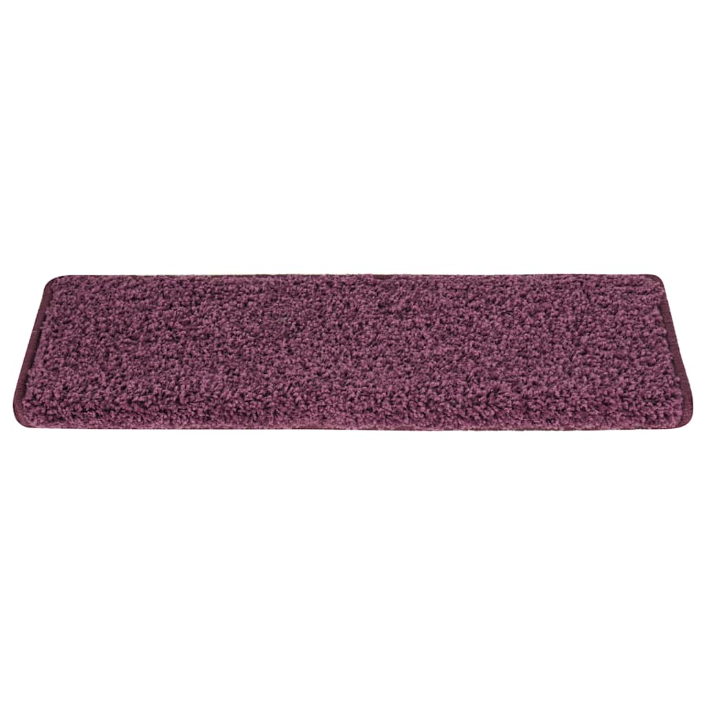 vidaXL Tappetini per scale 30 pz 65x21x4 cm Viola scuro con bordo rettangolare