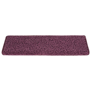 vidaXL Tappetini per scale 30 pz 65x21x4 cm Viola scuro con bordo rettangolare