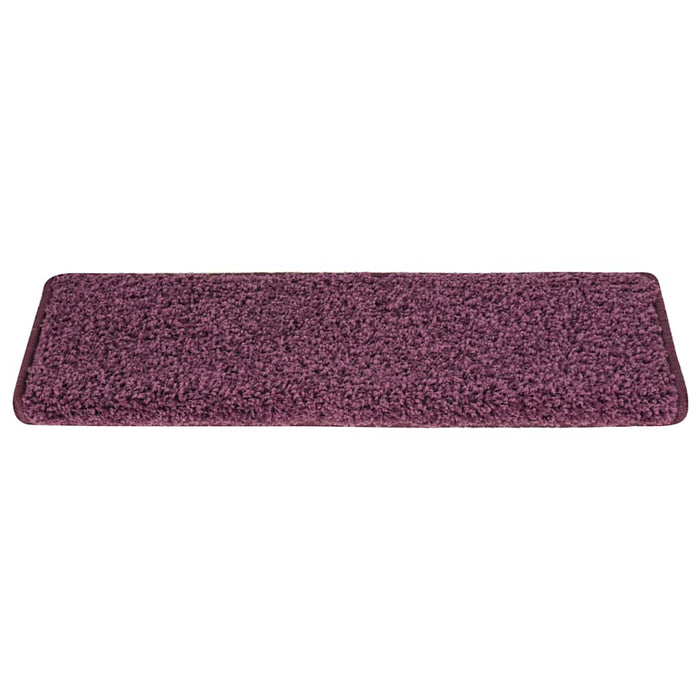 vidaXL Tappetini per scale 30 pz 65x21x4 cm Viola scuro con bordo rettangolare