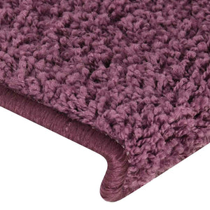 vidaXL Tappetini per scale 30 pz 65x21x4 cm Viola scuro con bordo rettangolare