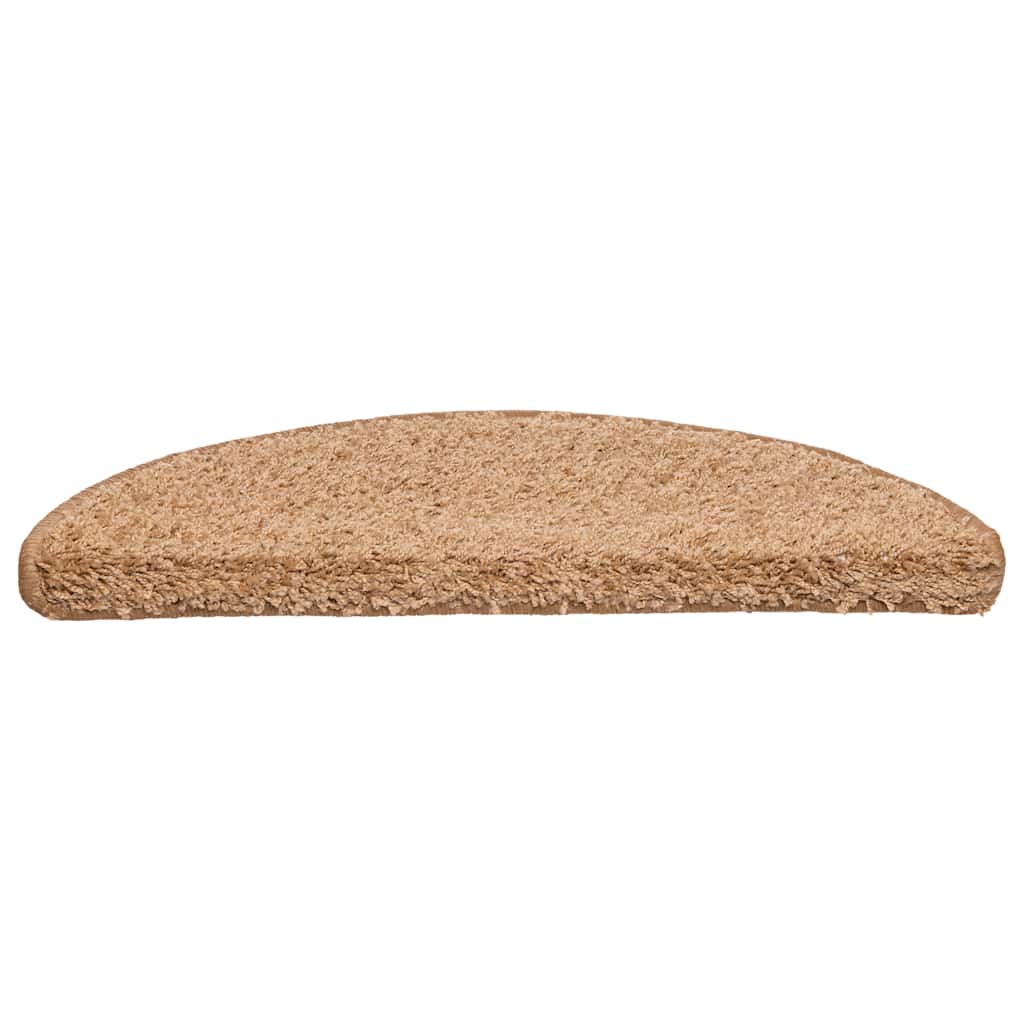 vidaXL Tappetini per scale 20 pz 56x17x3 cm Beige Semicircolari