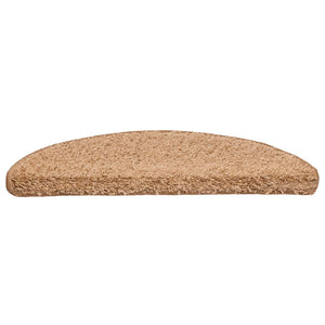 vidaXL Tappetini per scale 20 pz 56x17x3 cm Beige Semicircolari