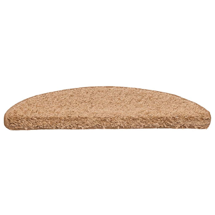 vidaXL Tappetini per scale 20 pz 56x17x3 cm Beige Semicircolari