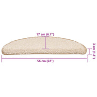 Tappetini per scale 20 pz 56x17x3 cm Crema Semicircolari 3365841