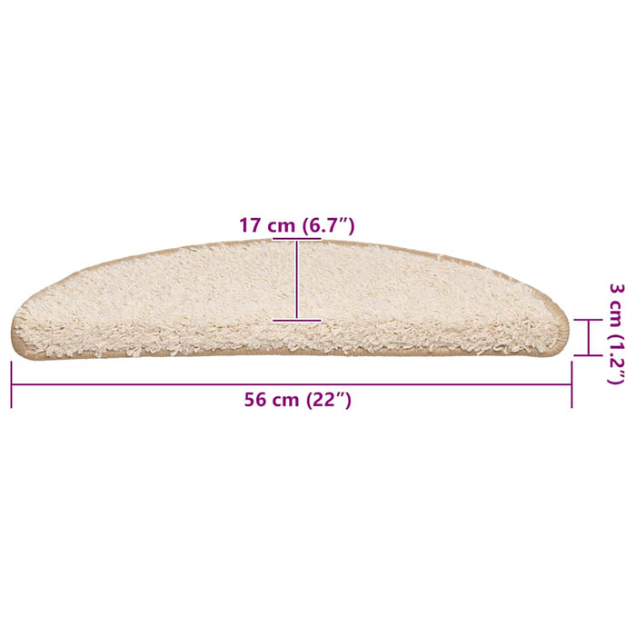 Tappetini per scale 20 pz 56x17x3 cm Crema Semicircolari 3365841