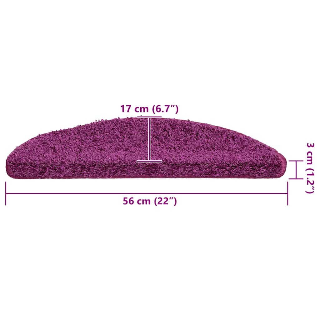 Tappetini per scale 20 pz 56x17x3 cm Viola Semicircolari 3365842