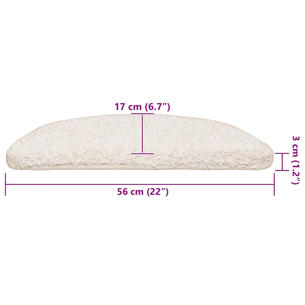 Tappetini per scale 20 pz 56x17x3 cm Bianco Semicircolari 3365843