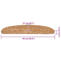 vidaXL Tappetini per scale 20 pz 65x21x4 cm Beige Semicircolari Grandi