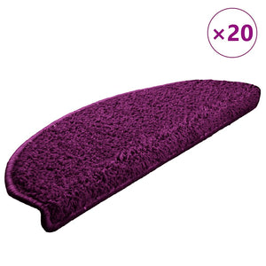 vidaXL Tappetini per scale 20 pz 65x21x4 cm Viola Semicircolari Grandi