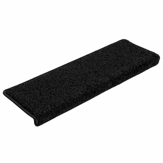 Tappetini per scale 20 pz 65x21x4 cm Nero Bordo rettangolare 3365852