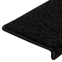 Tappetini per scale 20 pz 65x21x4 cm Nero Bordo rettangolare 3365852