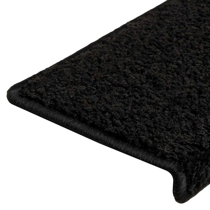 Tappetini per scale 20 pz 65x21x4 cm Nero Bordo rettangolare 3365852