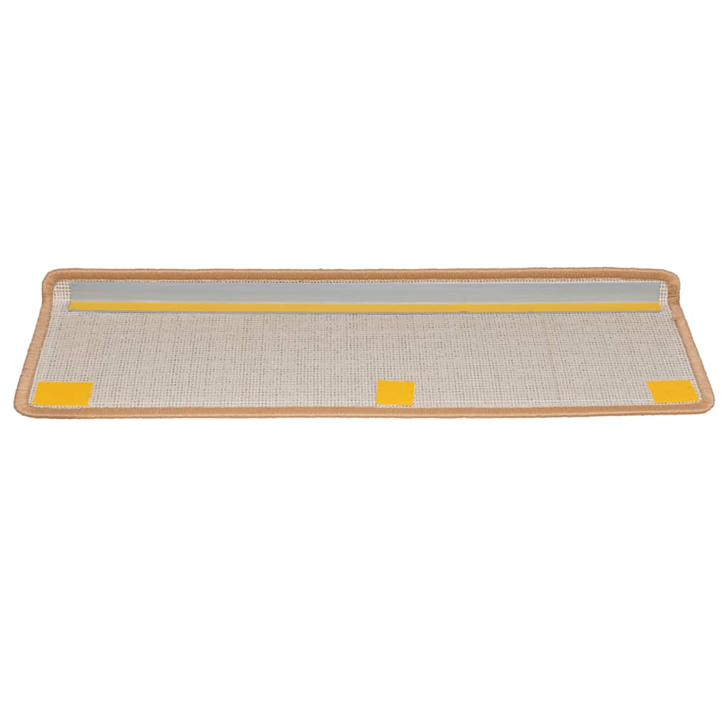 Tappetini per scale 20 pz 65x21x4 cm Beige Bordo rettangolare 3365853