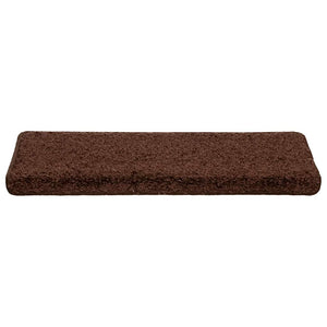 Tappetini per scale 20 pz 65x21x4 cm Marrone Bordo rettangolare 3365854