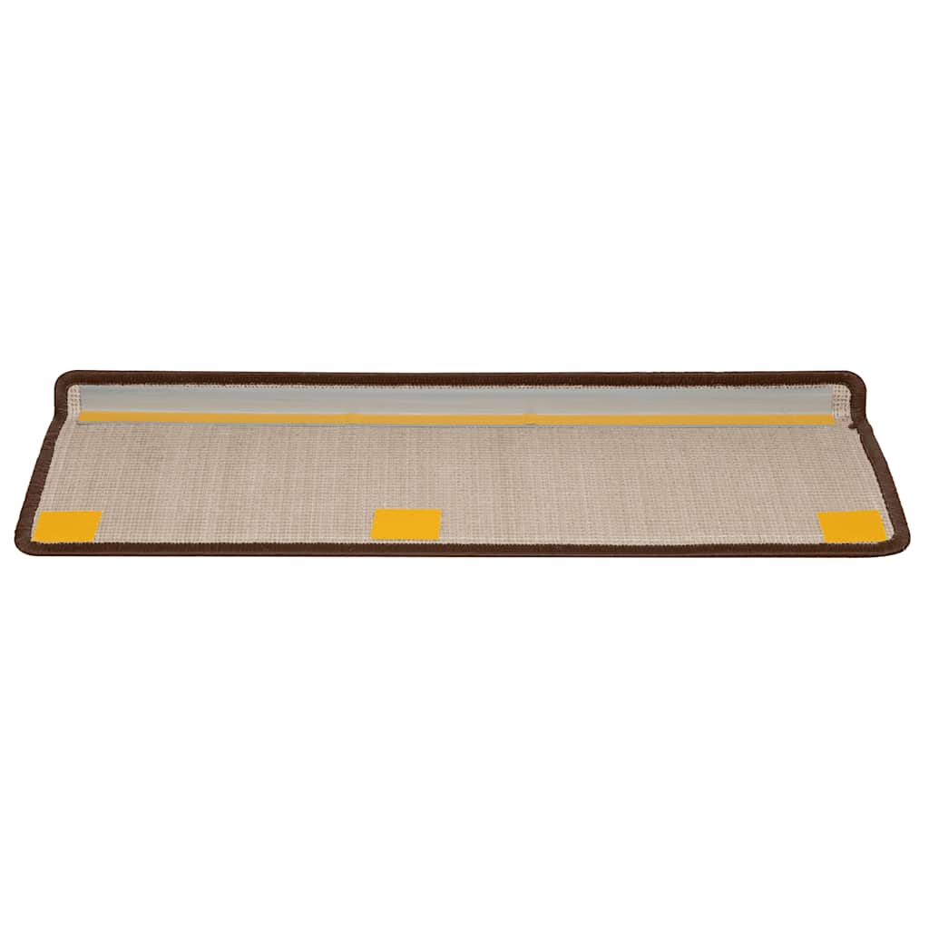 Tappetini per scale 20 pz 65x21x4 cm Marrone Bordo rettangolare 3365854