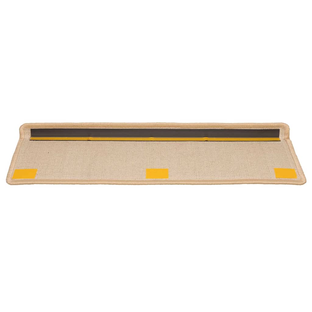 Tappetini per scale 20 pz 65x21x4 cm Crema Bordo rettangolare 3365855