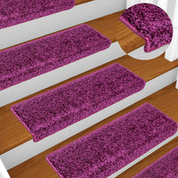 Tappetini per scale 20 pz 65x21x4 cm Viola Bordo rettangolare 3365856