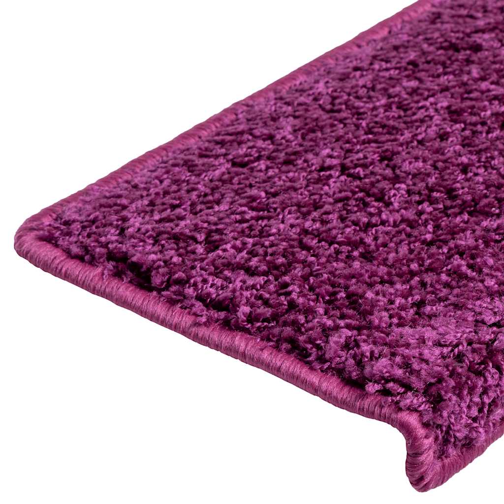 Tappetini per scale 20 pz 65x21x4 cm Viola Bordo rettangolare 3365856