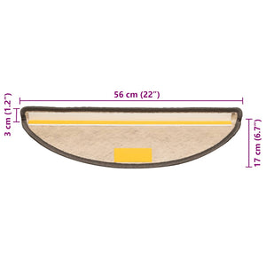 Tappeti Adesivi per Scale Sisal 30pz 56x17x3 cm Beige Marrone 3365860