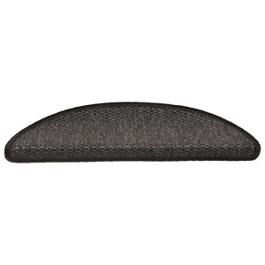 Tappeti Adesivi Scale Aspetto Sisal 30 pz 56x17x3 cm Antracite