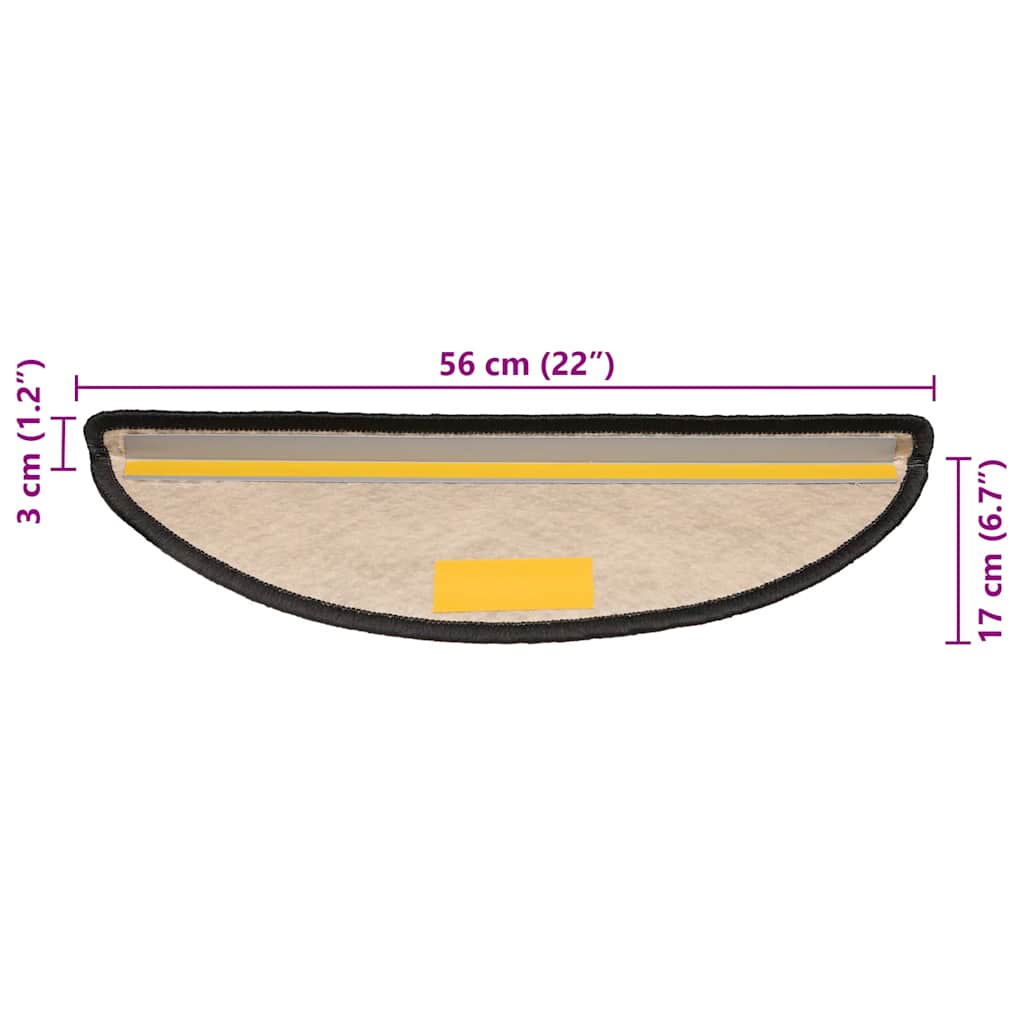 Tappeti Adesivi Scale Aspetto Sisal 30 pz 56x17x3 cm Antracite 3365861