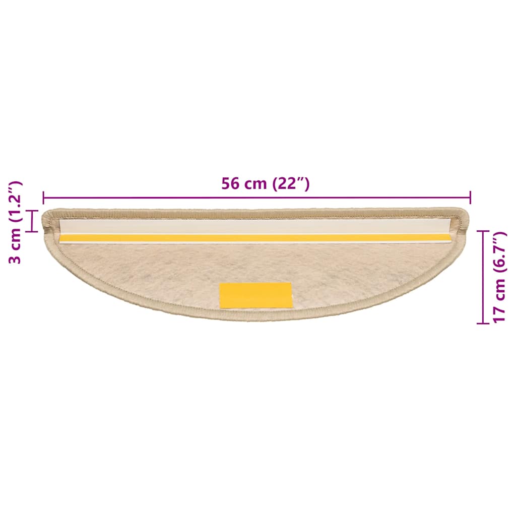 Tappeti Autoadesivi Scale Aspetto Sisal 30 pz 56x17x3 cm Sabbia 3365867