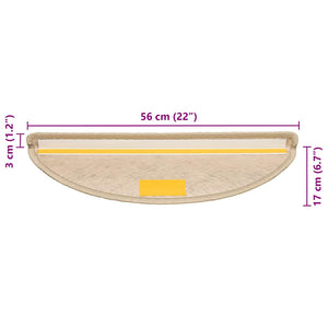 Tappeti Autoadesivi Scale Aspetto Sisal 30 pz 56x17x3 cm Sabbia 3365867