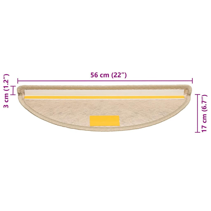 Tappeti Autoadesivi Scale Aspetto Sisal 30 pz 56x17x3 cm Sabbia 3365867