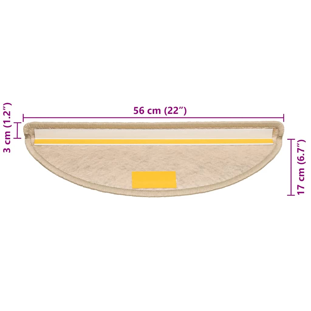 vidaXL Tappeti Autoadesivi Scale Aspetto Sisal 30 pz 56x17x3 cm Sabbia
