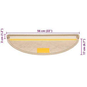 vidaXL Tappeti Autoadesivi Scale Aspetto Sisal 30 pz 56x17x3 cm Sabbia