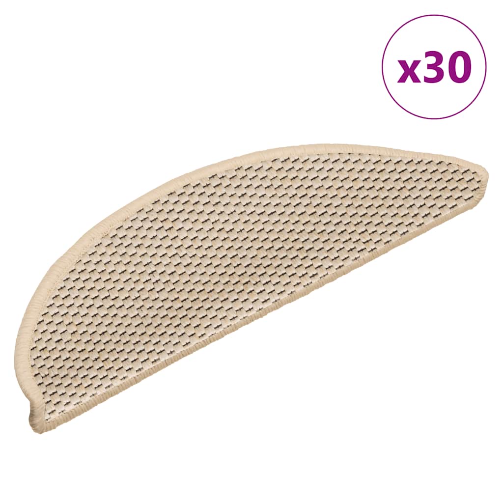 Tappeti Autoadesivi Scale Aspetto Sisal 30pz 56x17x3 cm Berbero