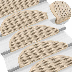 Tappeti Autoadesivi Scale Aspetto Sisal 30pz 56x17x3 cm Berbero